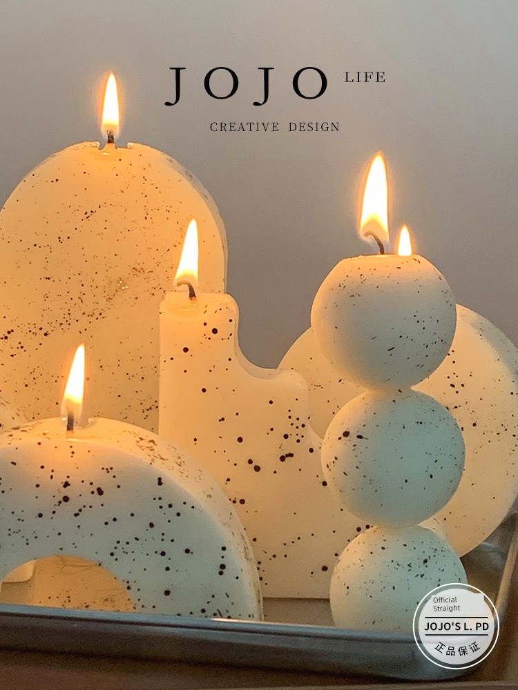 Jojo's L. Pd. Mr. Grocery. Handmade Splash-Ink Aromatherapy Candle South Korea Ins Blogger Decoration | Wall View
