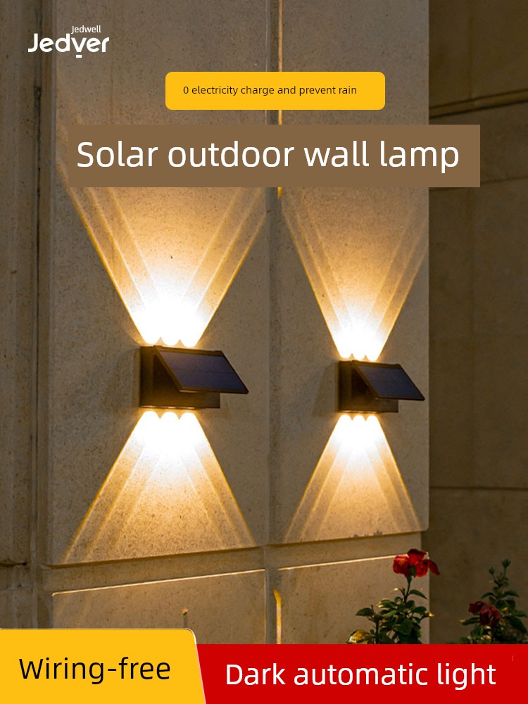 New Solar Lamp Jedewell Chinese Style For Home Sensor Waterproof House Courtyard Minimalist Outdoor Wall Lamp Wall Lamp