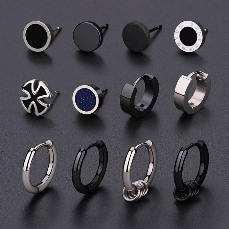 Titanium Steel Combination Sets Decorations Women's Hot Sale Handsome Stud Earrings