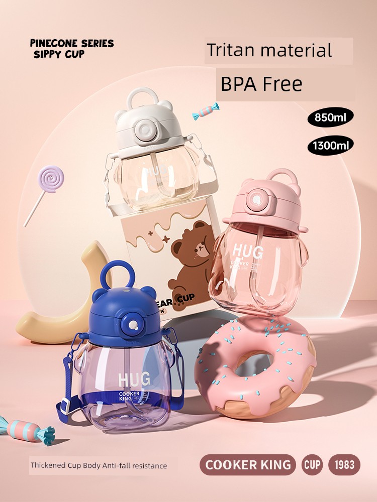 Cooker King Water Cup Good-looking Plastic Kids Portable Student Portable Cup Women's Summer Sports Men's Drop-Resistant School