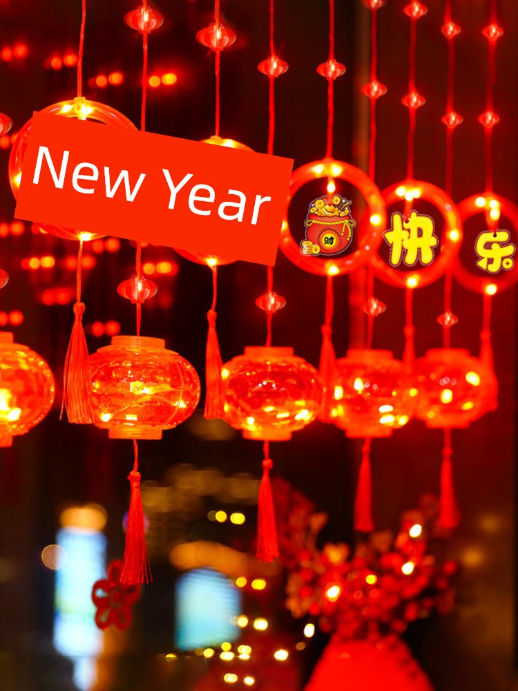 2025 New Arrival Lantern New Year Decorations Atmosphere Dress up Scene Layout Spring Festival Luminous Red Lantern Pendant
