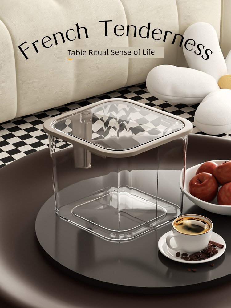 Bounce Cover Small Size Bedside Car Transparent Desktop Trash Bin