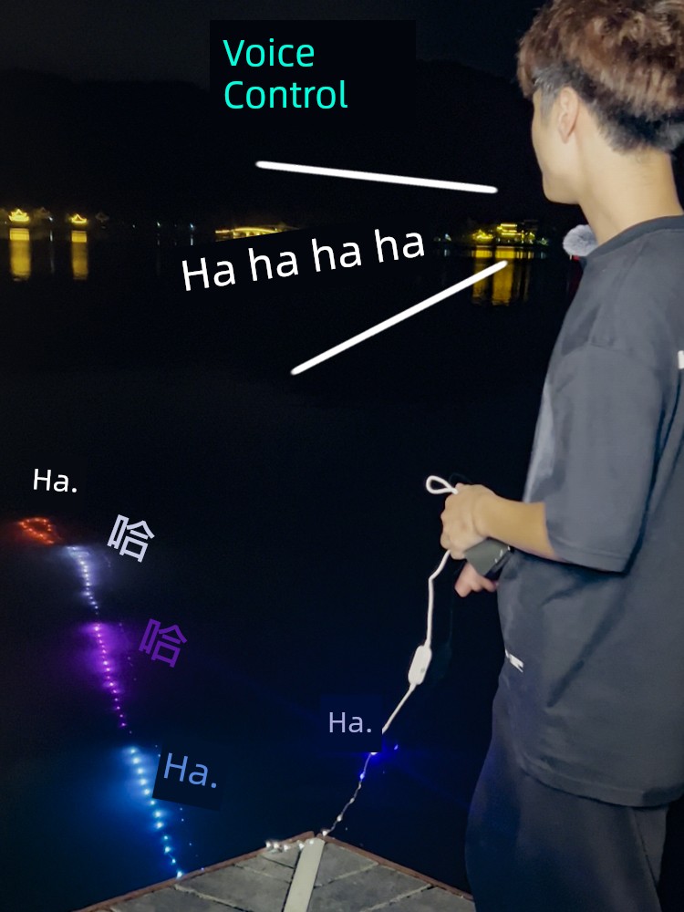 Voice Control Skewers Lights Outdoor Horse Running Light with LED Light Bar Waterfall Light Colored Lights Gas Ambience Light Mobile Phone App Remote Control