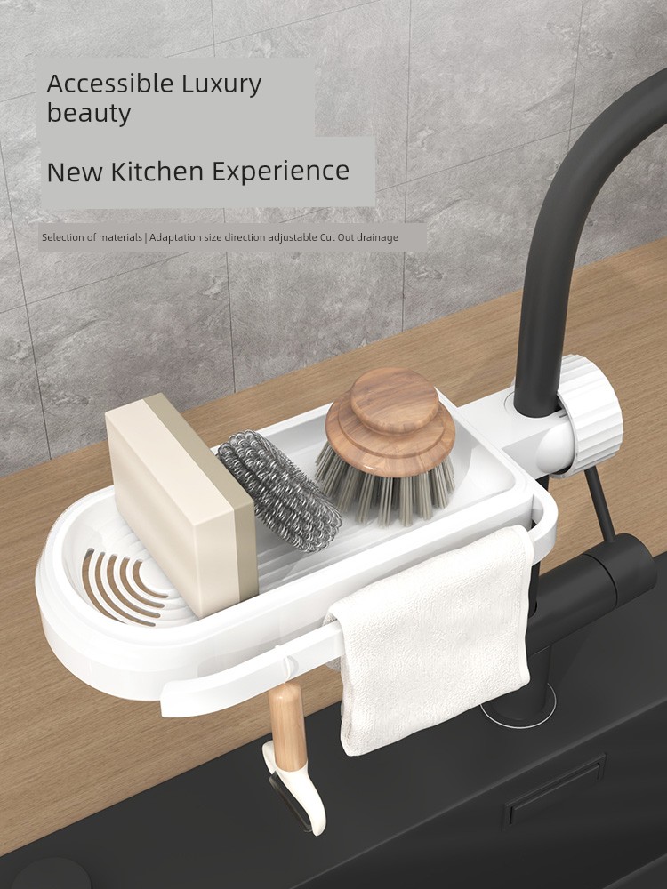 Jujiajia Racks Hanging on a Faucet Accessible Luxury Household Kitchen Sink Storage Sink Rag Basket Sink Drain Rack