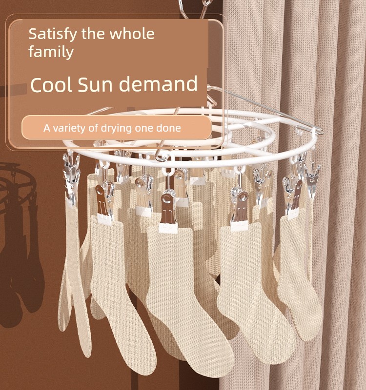 Stainless Steel Laundry Rack Multi-Clip Sock Handy Gadget Multi-Functional Household Hanger Clothes Balcony Underwear Drying Socks Rack Clip