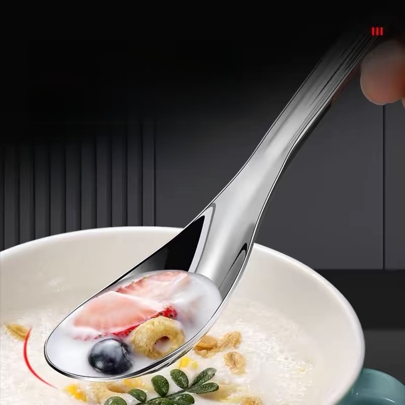 Kids Baby Food Supplement Flats Western Spoon Stainless Steel