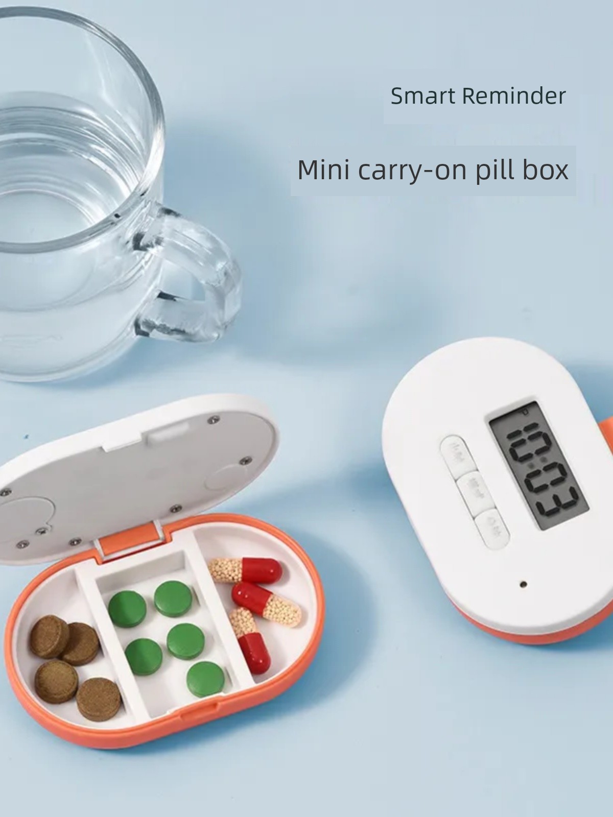Jujiajia Digital Medicine Box Remind Intelligent Elderly to Take Medicine Handy Gadget Boxes Timing Voice Alarm Clock to Take Medicine Reminder Points