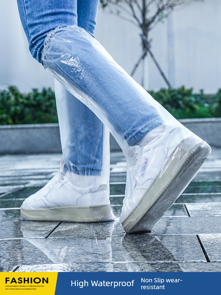 Non Slip Knee High Thickening and Wear-Resistant Transparent Outwear Rain Boots