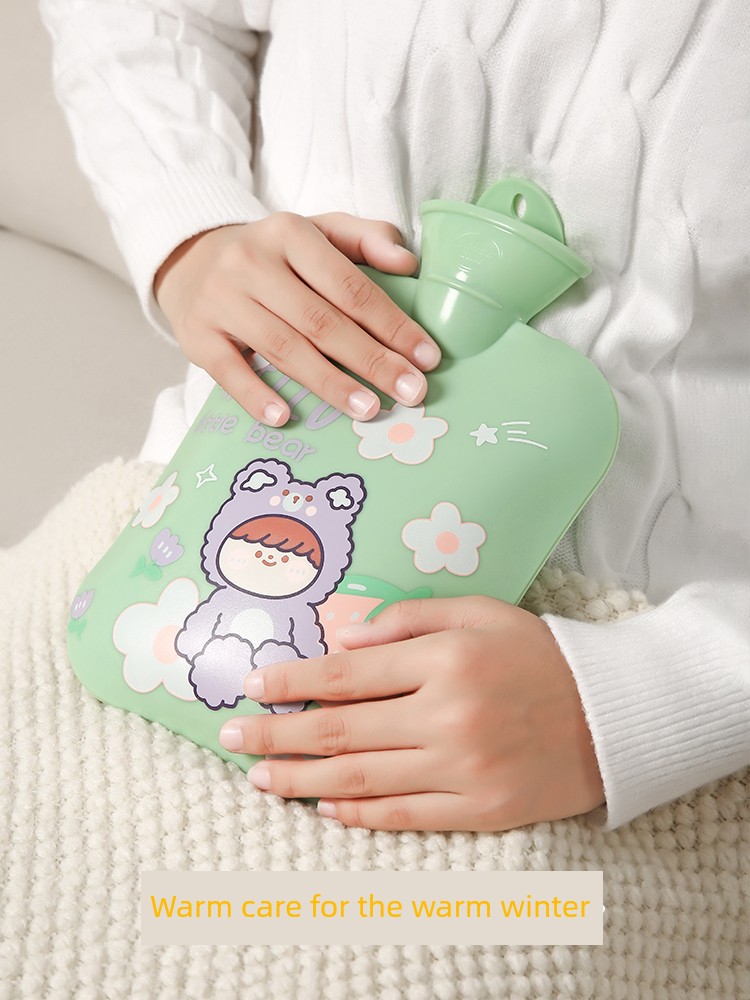 Hot Water Bag Water Injection Hot Water Bottle Female Small Size Mini Irrigation Large Cute Hot Water Bag Stuffed Rubber Thickened Explosion-Proof