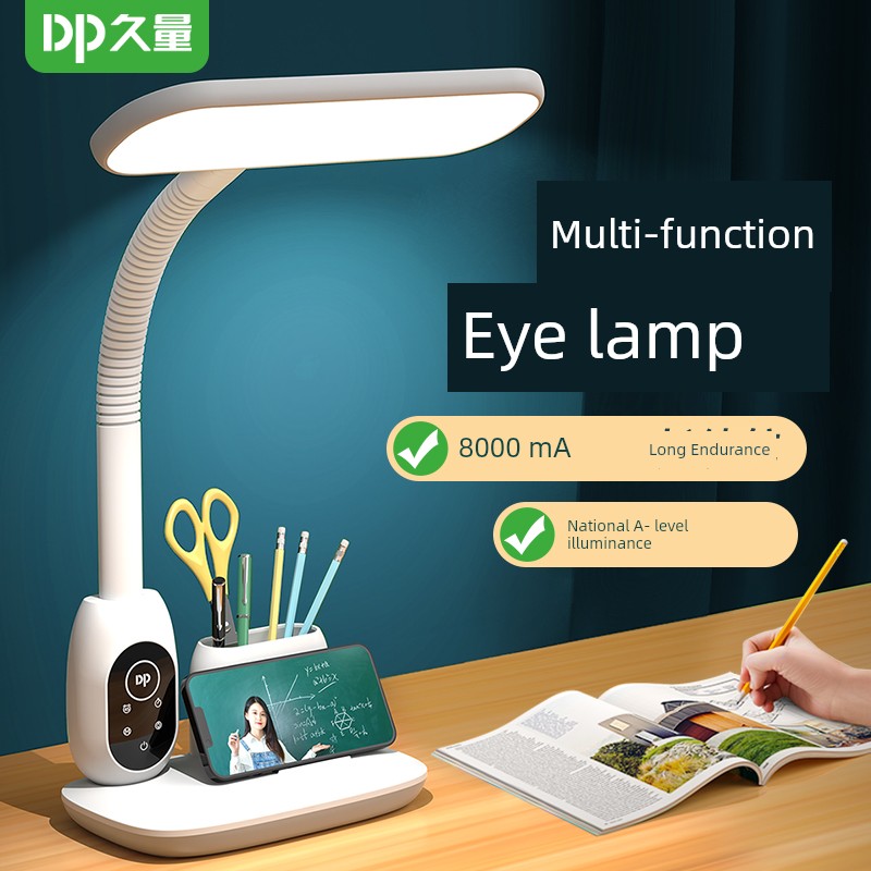 Duration Power Student Learning Desk Lamp Rechargeable Eye Protection Reading and Writing Homework Plug-in Charging Dual-Use Desk Dormitory Country a