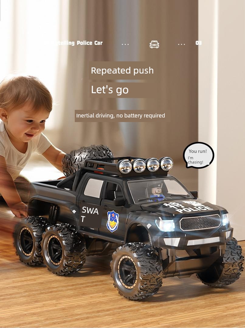 Kids Off-Road Vehicle Police Car Toy Alloy Simulation Large Special Police Police Car Model Boy 3-6 Years Old 7