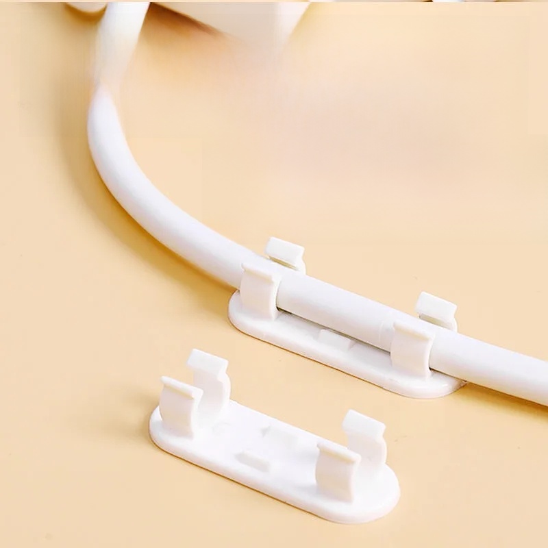 Wire Fixing Clip Punch-Free Power Strip Wall Routing Self-Adhesive Storage Holder Cord Manager Desktop Wall Office