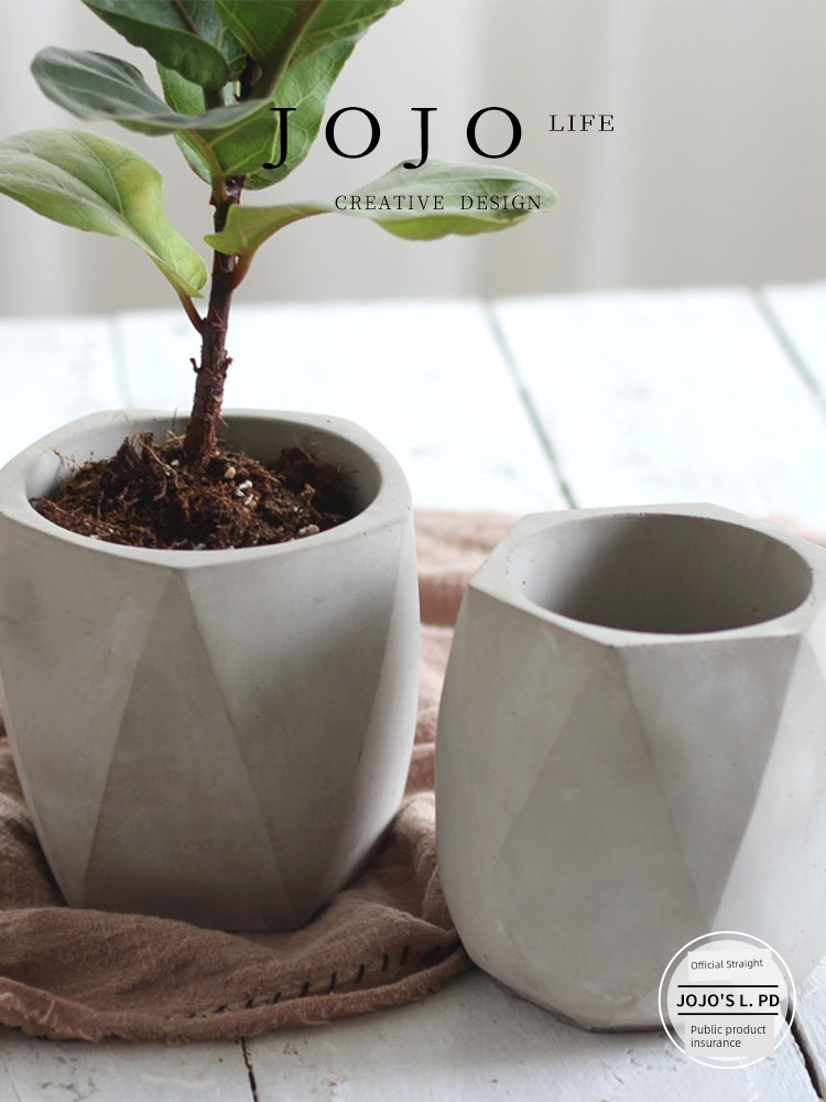Jojo's L. Pd. Throb. Small Flower Pot Geometric Polygon Creative Simple and Breathable | Throbbing