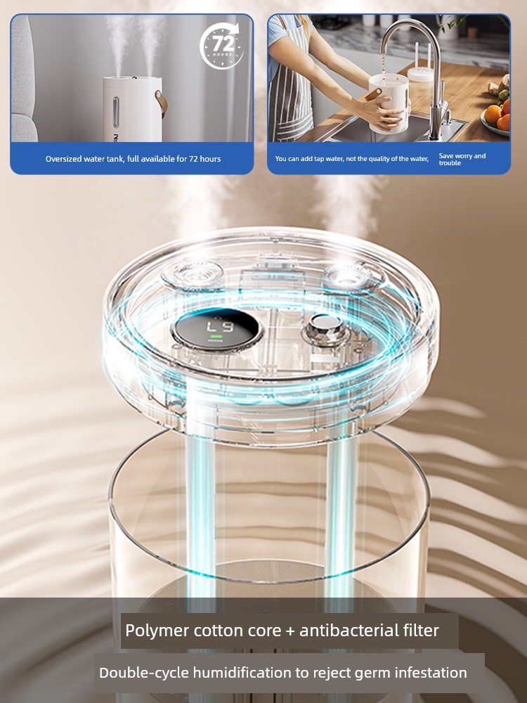 Small Humidifier for Home Bedroom Living Room Light Tone Pregnant Mom and Baby Heavy Fog Large Capacity Air Sprayer