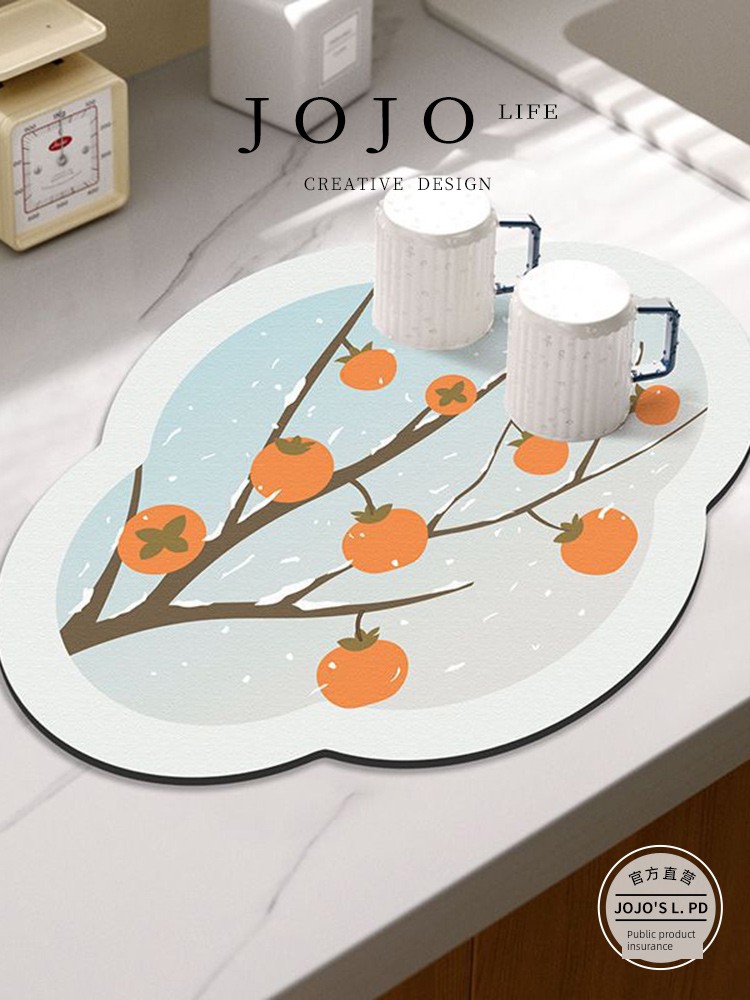 Jojo's L. Pd. Exceeded. Diatom Ooze Kitchen Anti-Fouling Water Draining Pad Table Top Absorbent Table Mat | Wu Yue