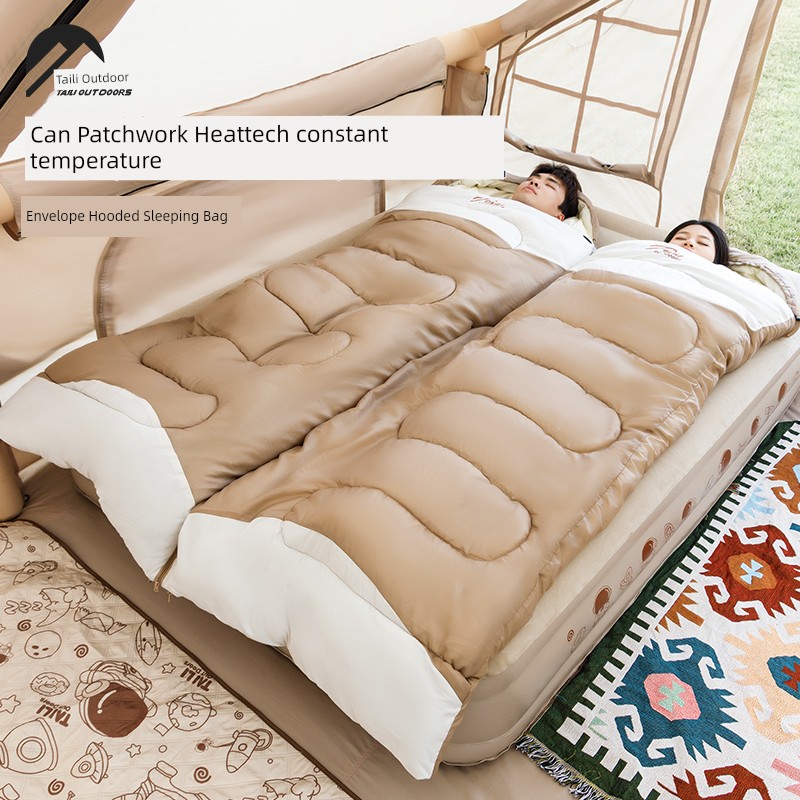 Taili Outdoor Camping Cold-Proof Sleeping Bag Winter Thickened Adult Sleeping Bag Cold-Resistant Heattech Portable Envelope Sleeping Bag