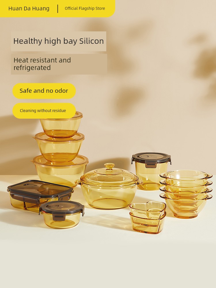Cooker King Amber Home Instant Noodles Bento Box Glass Bowl