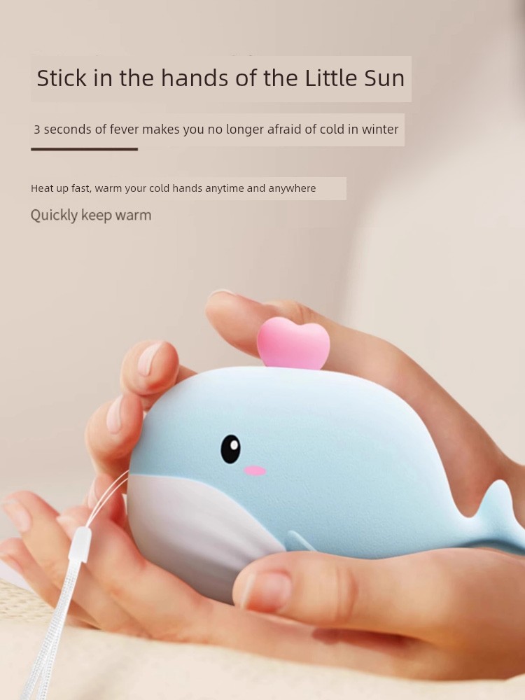 Whale Massage Hand Warmer New Arrival USB Cartoon Cute Mini Shark Vibration Massage 2-in-1 Portable Portable