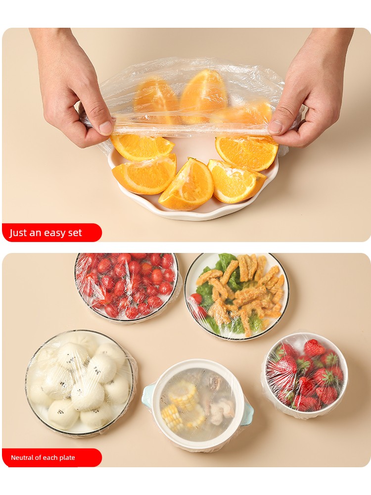 Food Grade Disposable Plastic Wrap Sets Thickened Fresh Bag For Home Leftovers Fresh Cover Bowl Set Covers