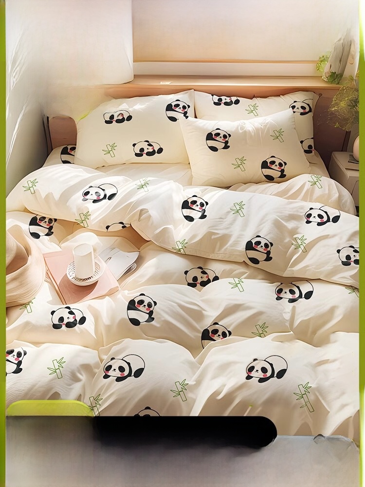 Hotel Disposal Bed Sheet Duvet Cover Pillowcase Four-Piece Travel Travel Thickened Single Double Dirt-Proof Quilt Cover Print