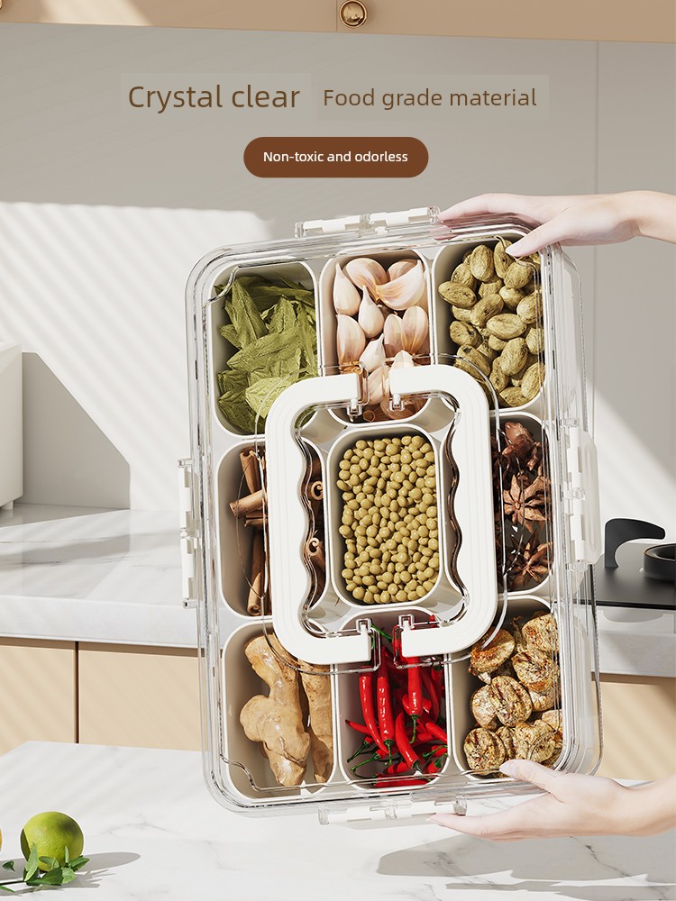 Spice Storage Box Portable Seasoning Can Anise Cinnamon Pepper Aniseed Dried Peppers Kitchen Nine-Point Style Cassette
