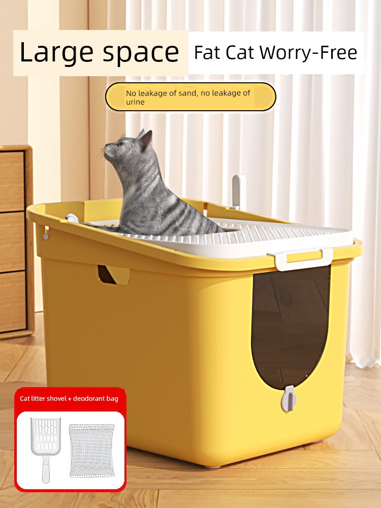 Toilet Oversized Top-in Deodorant Splash-Proof Litter Box