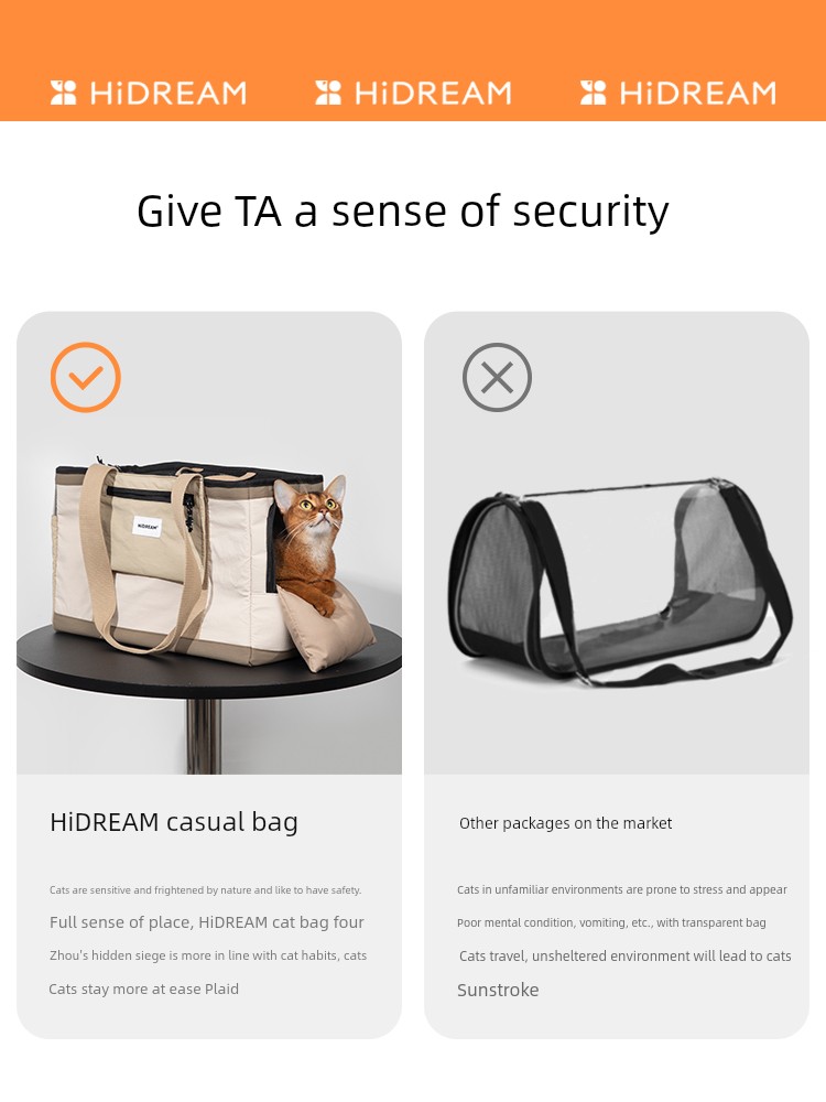 히드림 숄더 핸드헬드 경량 외부 스트랩 고양이 가방