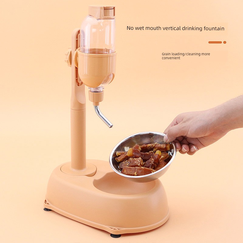 Pet Water Dispenser Dog Drinking Water Apparatus Cat Small Automatic Mouth Wet-Proof Water Feeding Water Kettle Feeder with Bowl without Plug-in