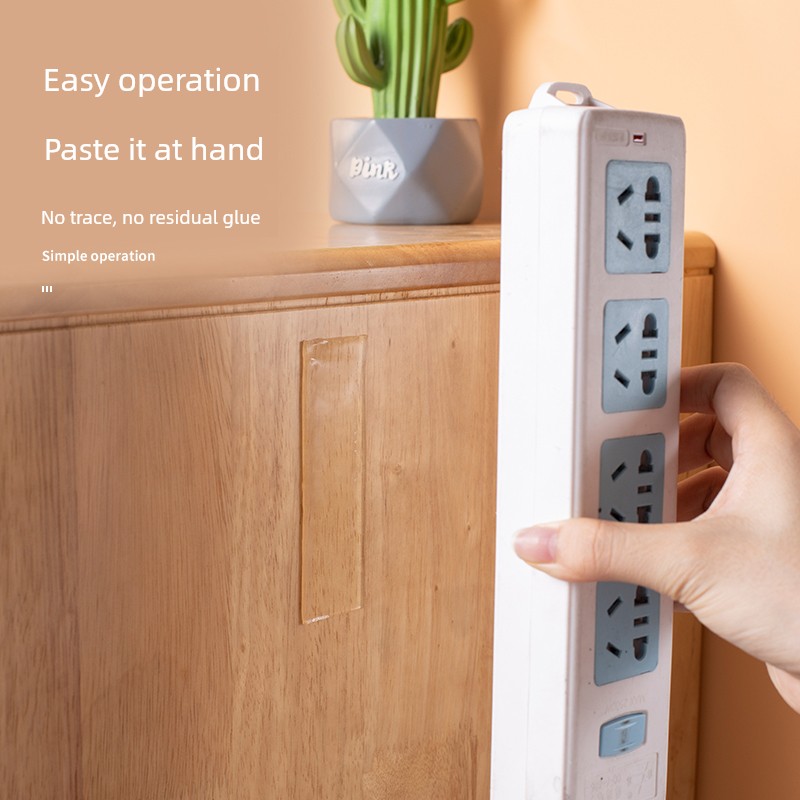 Power Strip Holder Wall-Mounted Punch-Free Strong Seamless Wall Socket Paste Handy Gadget Power Strip Nano Double-Sided Adhesive Tape
