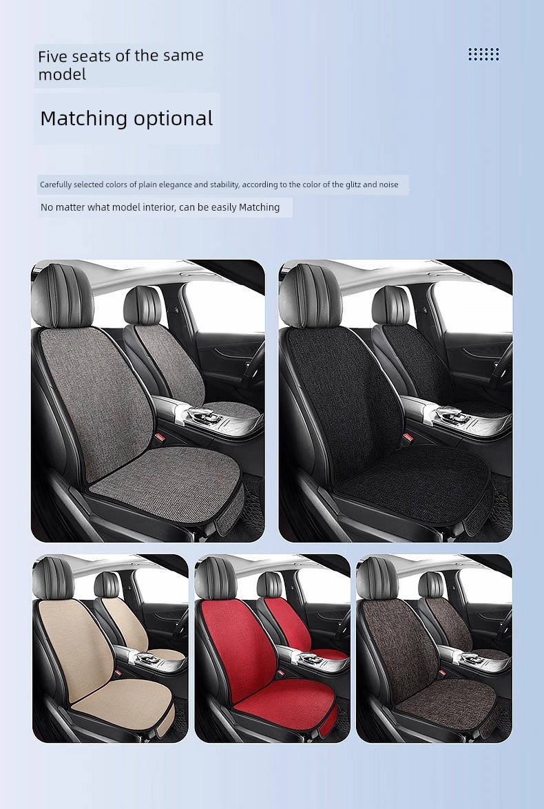 Linen Car Seat Cushion - Rear Ventilation Set