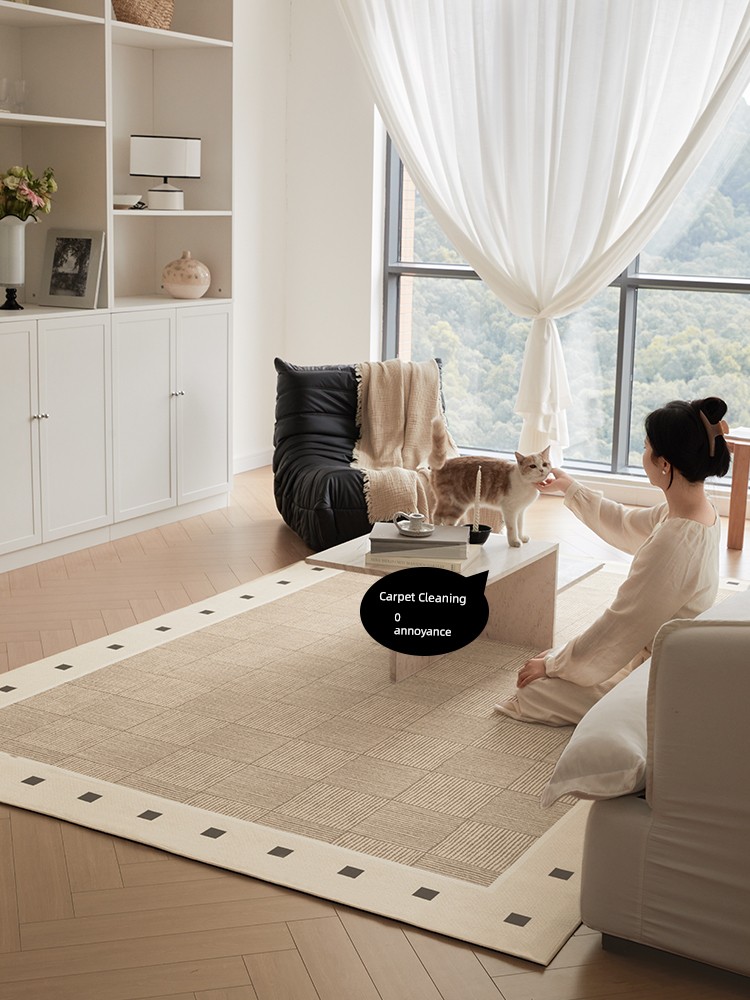 Double-Layer Removable and Washable Full-Bed Room Carpet Living Room Fancy Floor Mat Thickened 2025 New Arrival Glue-Free Bedroom Blanket