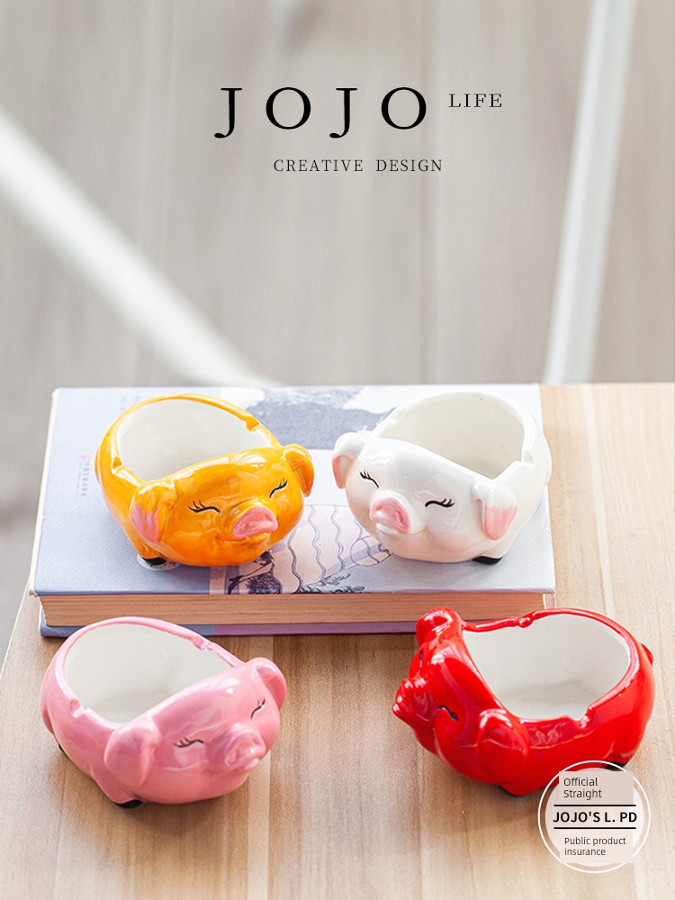 Jojo's L. Pd. See. Ashtray Delicate Pink Pig Cute Creative Personality Trendy Scandinavian | See
