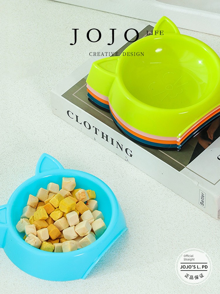 Jojo's L. Pd. Mr. Grocery. Pet Bowl Dog Basin Cat Ear Single Bowl Rice Basin Anti-Tumble Dog Bowl | Wheel