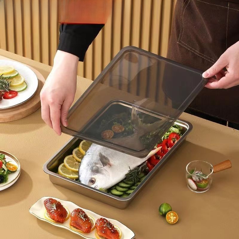 Tray Dumpling Wonton Refrigerator Storage Box Stainless Steel