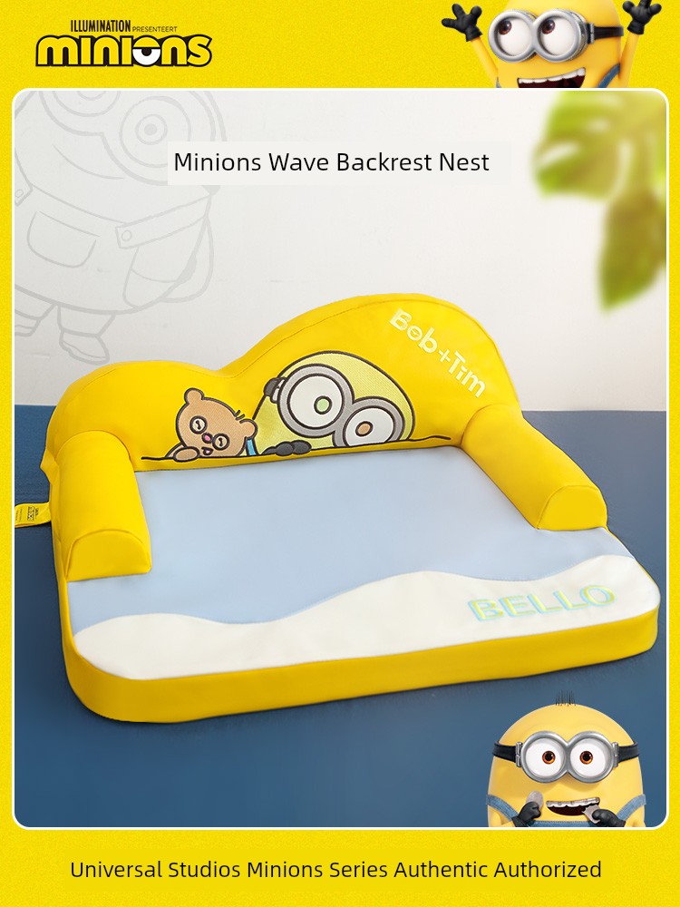 Pet Minions Wave Backrest Nest Muppet Cat Plaid Removable and Washable Bed Puppy Dog All Year Round Neutral Neck Pad