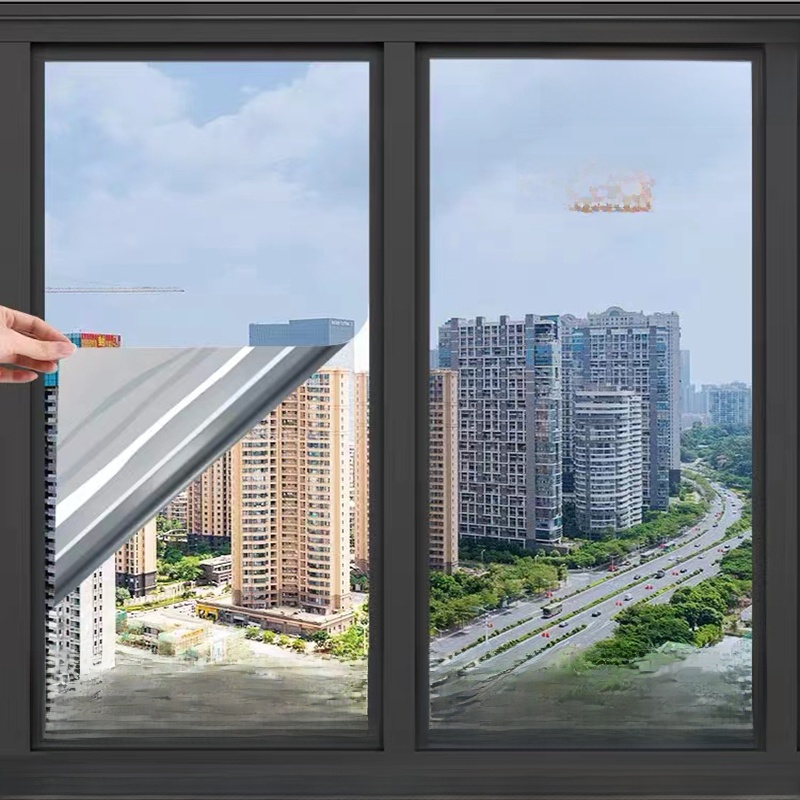 Heat-Insulating Film Window Sun Protection Shading Film Mounted Glass One-Way Transparent Peep-Proof Fashion Tape Sunshade Stickers Frosted Explosion-Proof