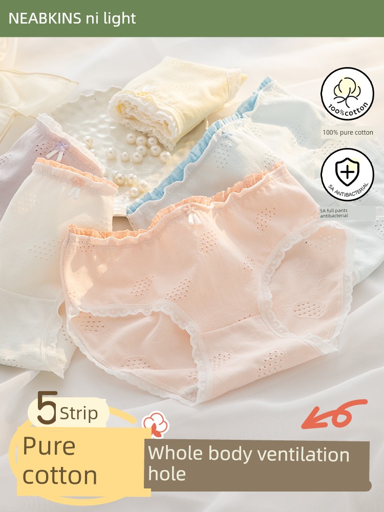 Underwear for Girls Pure Cotton Antibacterial Crotch Cotton 2025 New Arrival Mid-Waist Breathable Student Girl Briefs Ladies