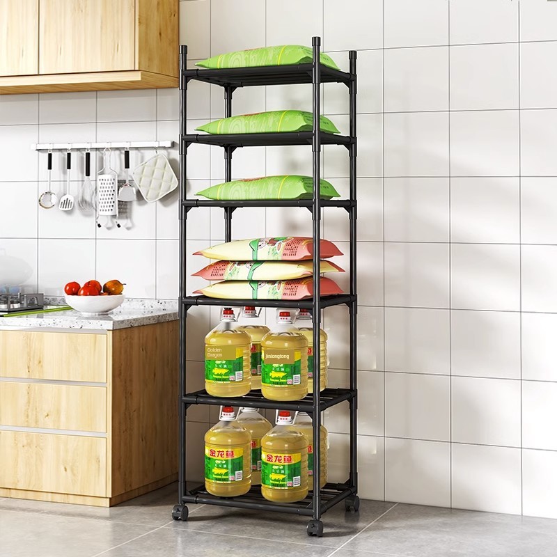 Kitchen Shelf Floor Multi-Layer Micro Wave Stove Pot Shelf Multi-Functional Household Storage Shelf Storage Shelf