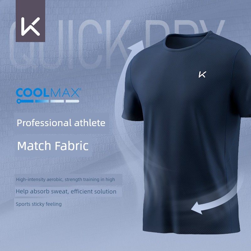 Keep Sports Short Sleeve Men Summer Base Running Workout T-shirt Slim Fit and Quick-Drying Tops Breathable Sun Protection Sweat-Absorbent