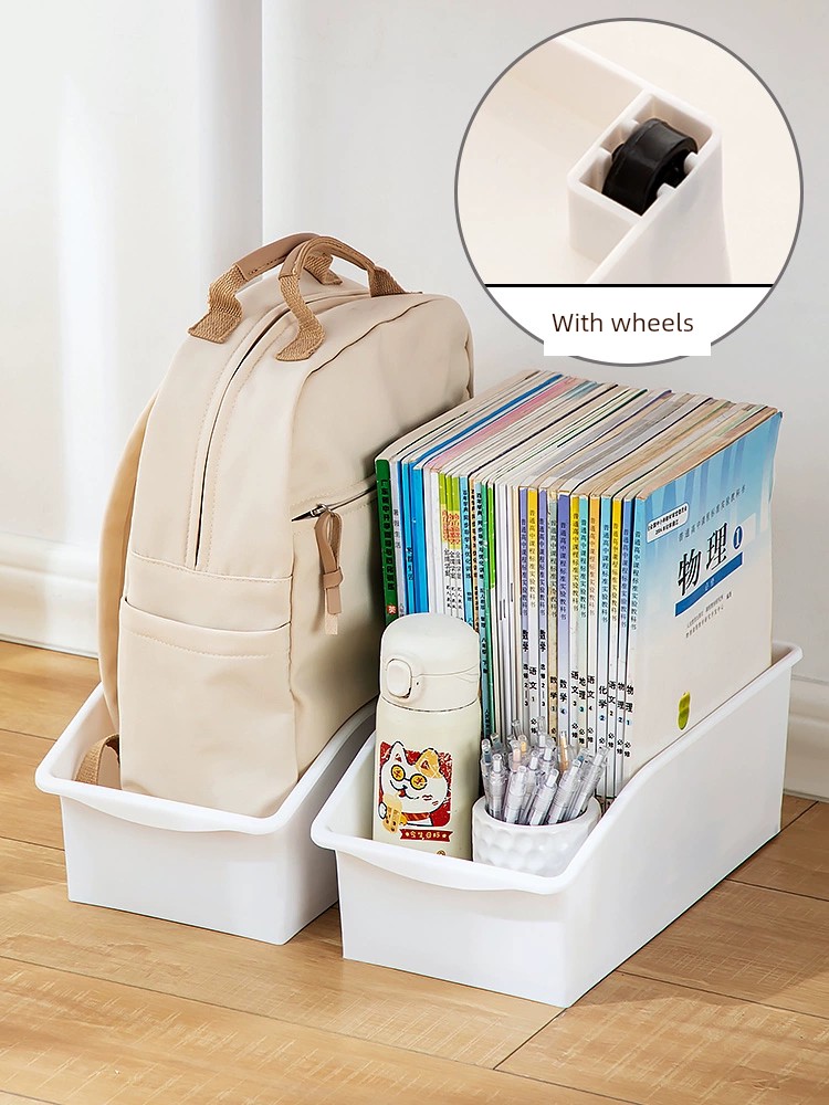 Book Storage Box under Table Storage Pulley Basket Schoolbag Handy Gadget Schoolbag Rack Mobile Trolley Schoolbag Storage Rack