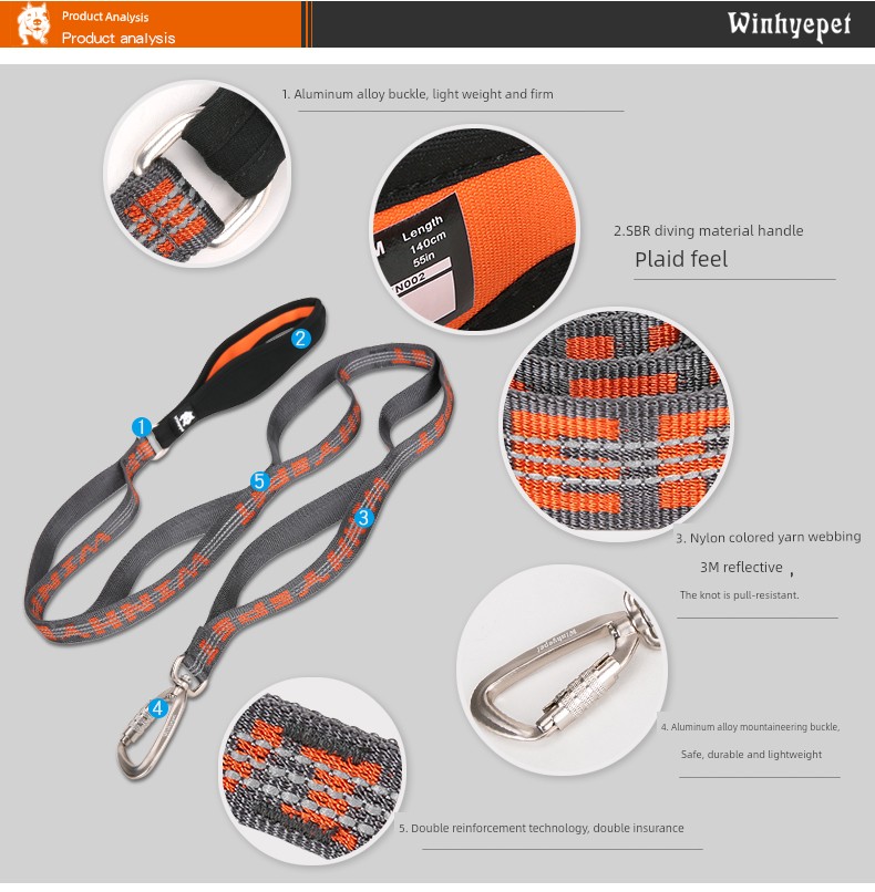 Winhyepet Собачья веревка с ручкой Поводок для собак Цепочка для собак Корги Товары для животных Прогулка с собакой Средняя крупная собака