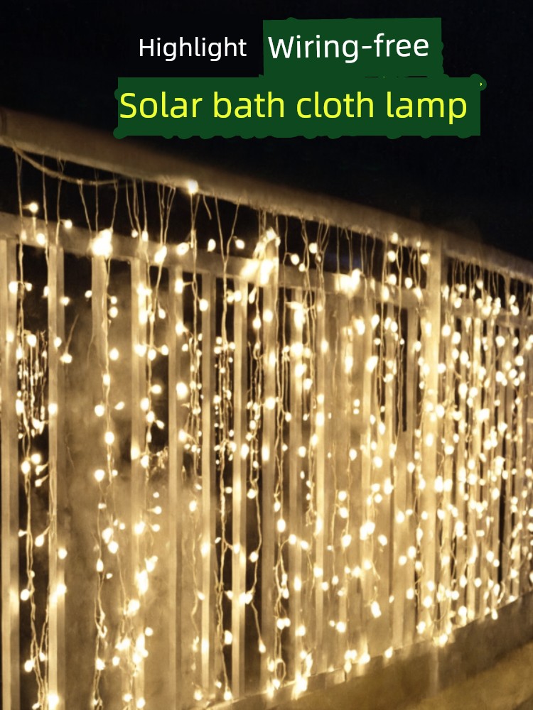 Waterfall Light Solar Outdoor Light Starry Lights Waterproof Flashing Light Courtyard Balcony Net Red Decoration Ambience Light