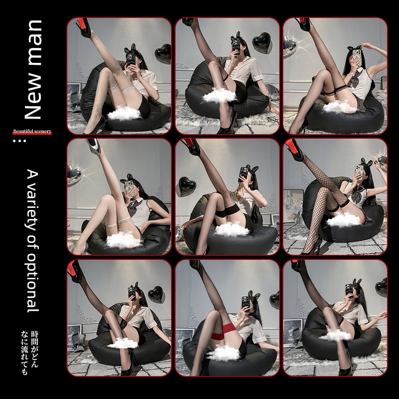 Black Silk Stockings Sexy Lace Long Stockings Women's Emotional Black Silk Half Tube Socks Summer Thin Knee Socks Red Edge