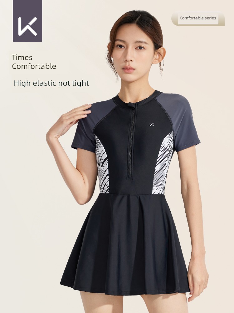 Keep Swimsuit Women's Summer 2025 New Arrival Best Selling One-Piece Swimsuit Conservative plus Size Plus Size Ladies Professional Sports Swimsuit