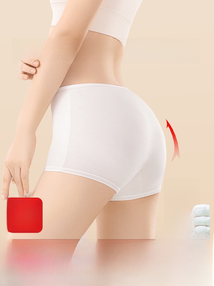 Disposable Underwear Women's Boxer Pure Cotton Sterile Boxer Seamless Safety Safety Pants Wash-Free Daily Disposable Travel Shorts