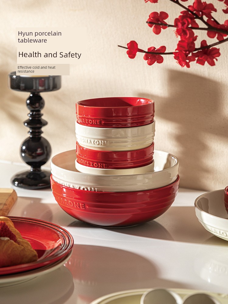Modern Housewife Monazone Red Dish Suit Gift Box Moving into the New House Cutlery Plate Wedding Wedding Gift