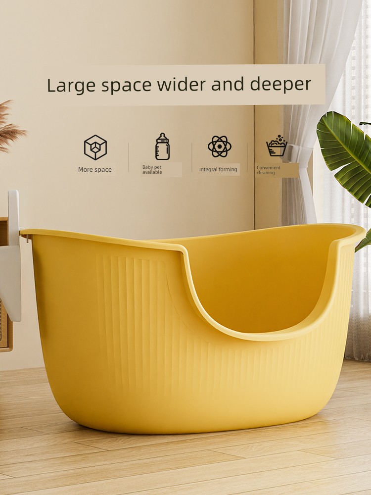 Litter Box Oversized Open Anti-Splash Anti-Litter Cat Toilet Extra Large Cat Litter Box Cat Supplies