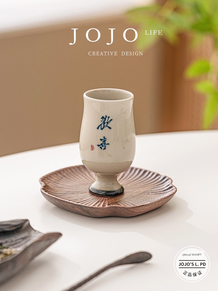Jojo's L. Pd. TOWNSHIP. Grass and Wood Gray Hand Painted Happy Luohan Cup Ceramic Tea Set | Township