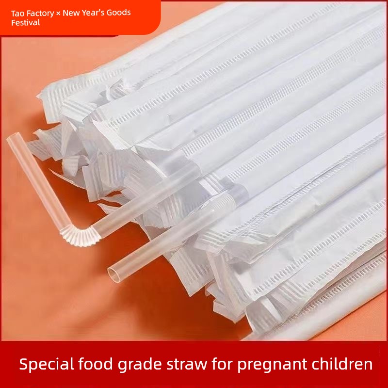 1000 PCs Flexible Retractable Disposable Drinking Straw for Pregnant Women Drinks Independent Separate Paper Packaging Plastic Kids For Home