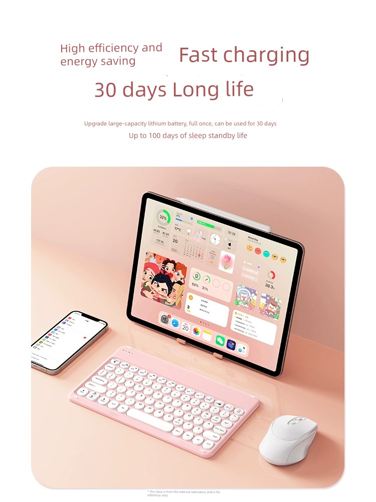 Small New Arrival Bluetooth Wireless Keyboard Mute Mouse Suit Charging for iPad Huawei Laptop